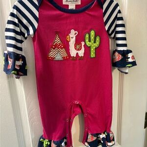 Marie Nicole Pink and Navy Kids Bodysuit